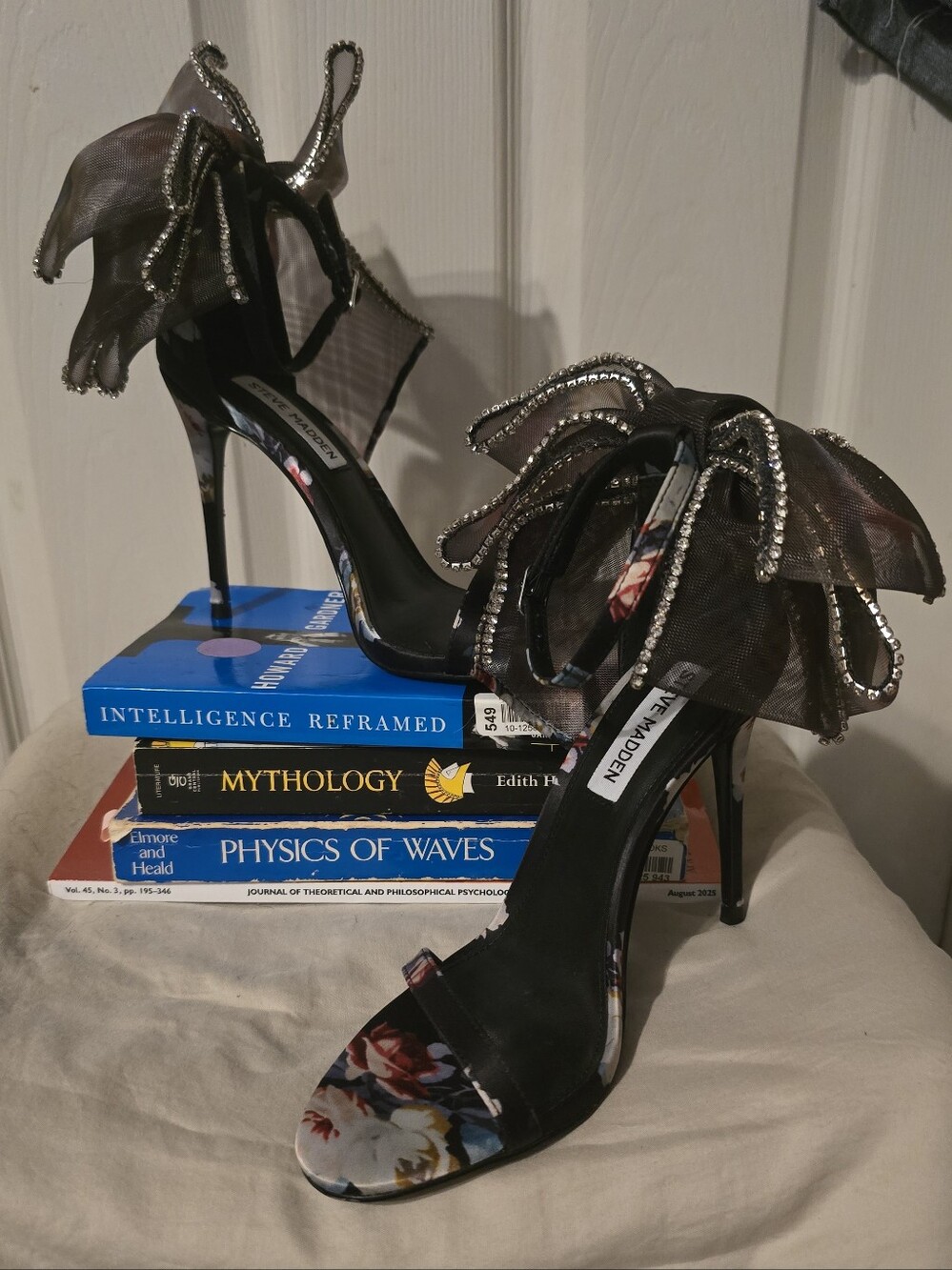 Steve Madden Benni-R 6.5 Floral Rhinestone Bow Stiletto Heels